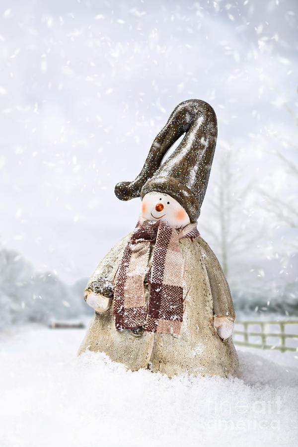 Winter Photograph - Snowman by Amanda Elwell
