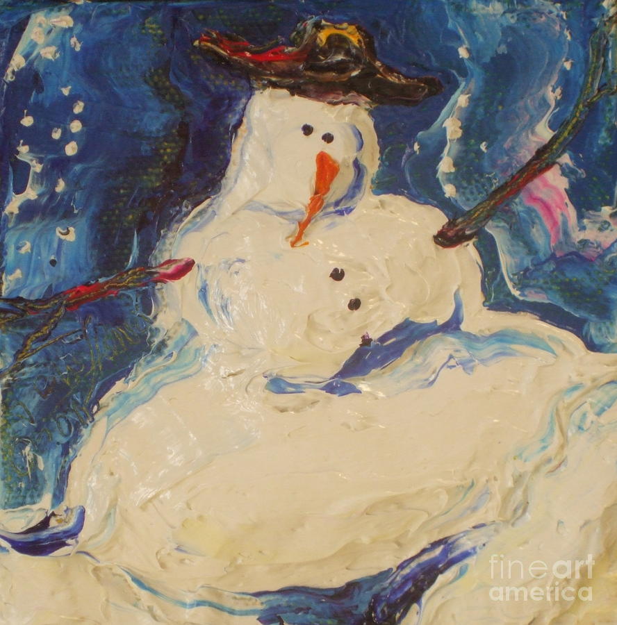 Snowman III Painting by Paris Wyatt Llanso