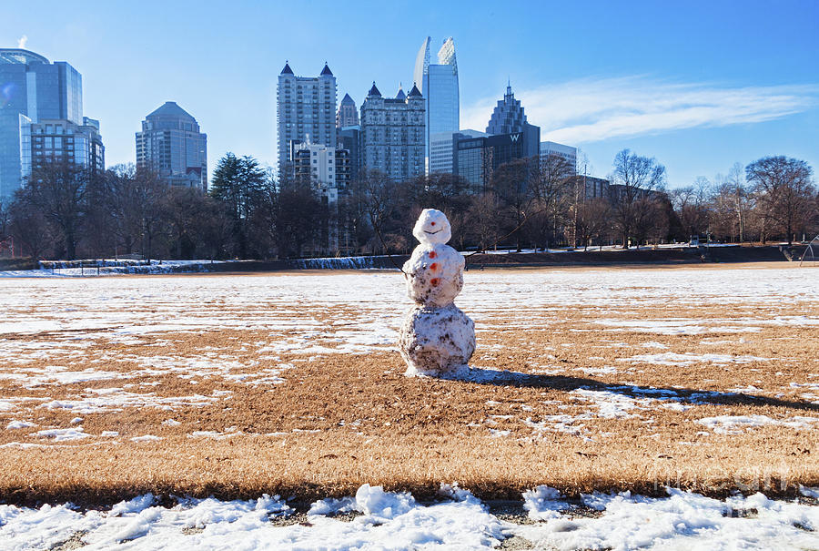 Snowman in the City Photograph by Diane Macdonald