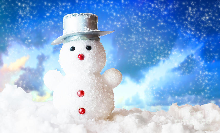 Christmas Photograph - Snowman by Michal Bednarek