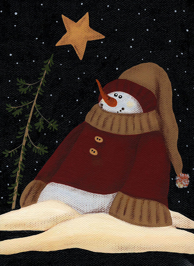 Snowman Painting by Natasha Denger