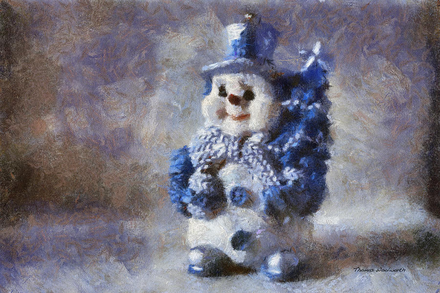 Winter Photograph - Snowman Photo Art 02 by Thomas Woolworth