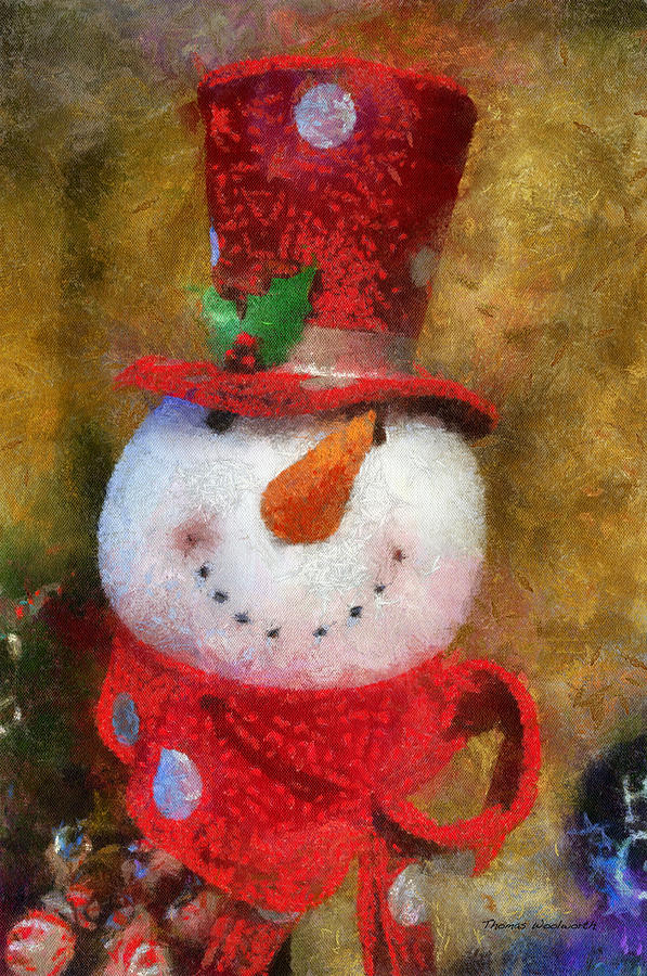 Winter Photograph - Snowman Photo Art 19 by Thomas Woolworth