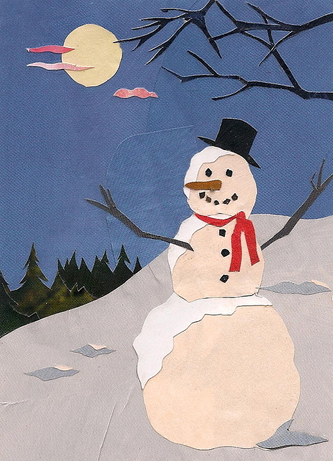 Snowman Mixed Media by Robin Birrell