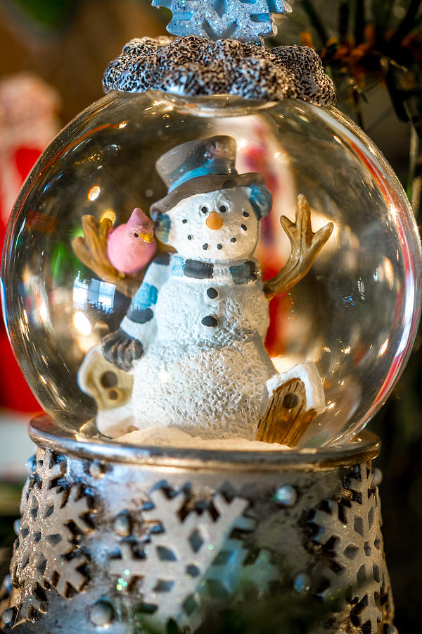 Snowman Snow Globe Christmas Ornament Photograph by Tim Stanley