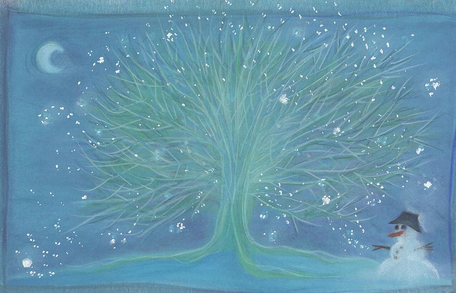 Snowman Tree by jrr Painting by First Star Art