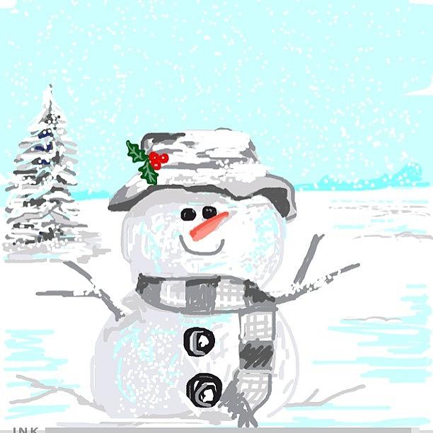 Draw Photograph - #snowmands #draw #dsart #doodle by Michelle Cronin