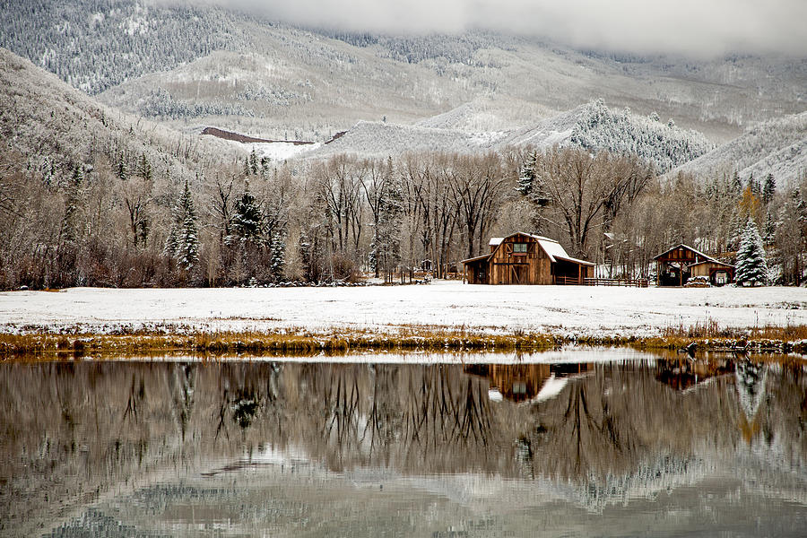 Landscape Photograph - Snowmass Barn by Tom Cuccio