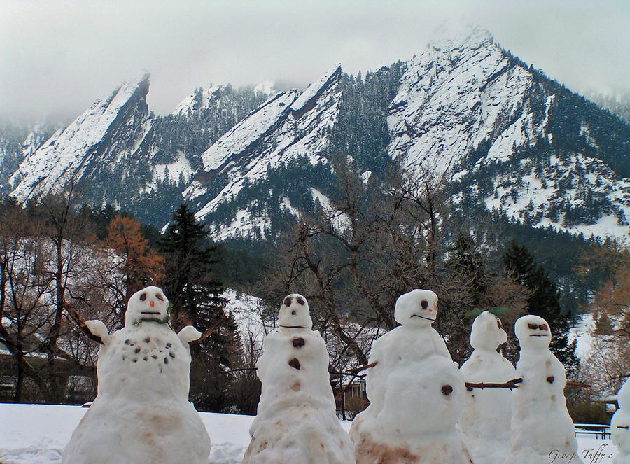 Flatiron snowmen. Photograph by George Tuffy