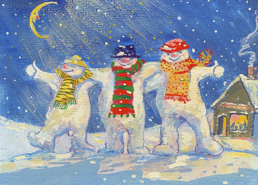 Winter Photograph - Snowmens Night Out, 2008 Gouache by David Cooke