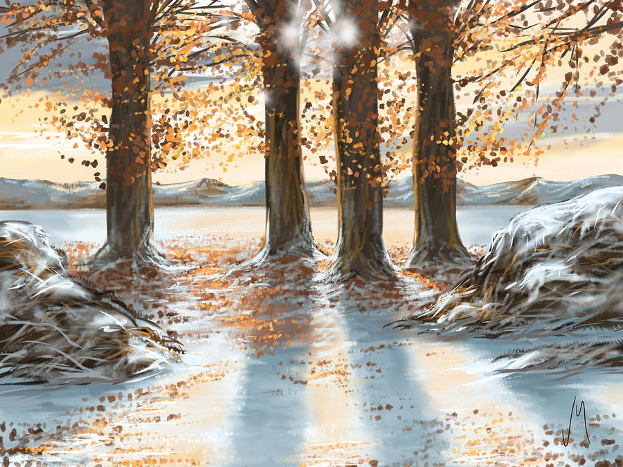 Winter Painting - Snowscape by Veronica Minozzi