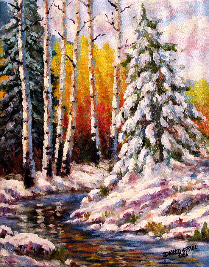 Snowy Banks Painting by David G Paul