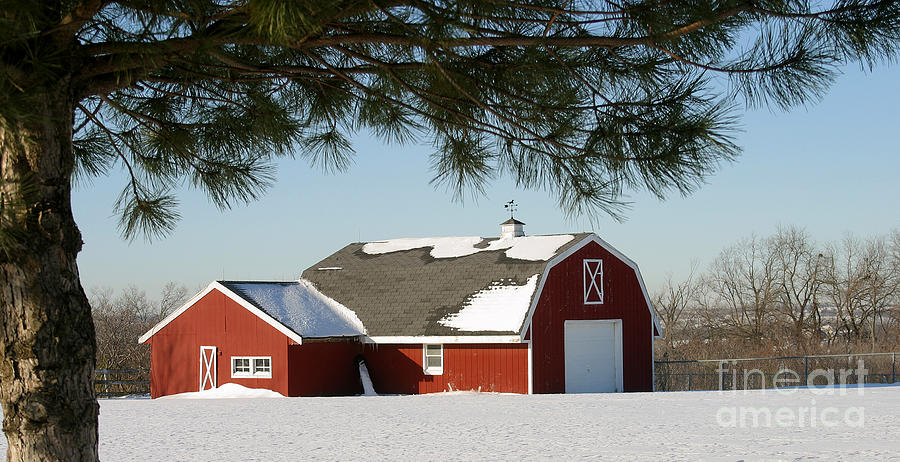 Barn Photograph - Snowy Barn-0087 by Gary Gingrich Galleries Barn Photograph - Snowy Barn-0087 by Gary Gingrich Galleries