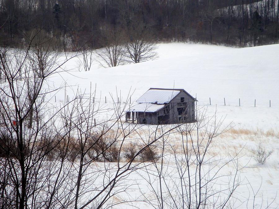 Snowy Barn in Winter Photograph by Bill TALICH