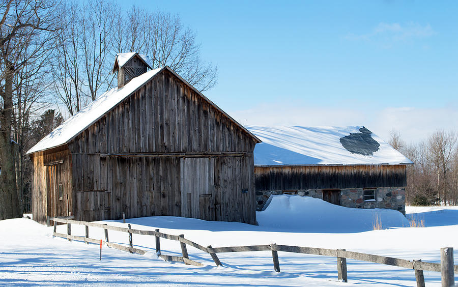 Snowy Barn Photograph