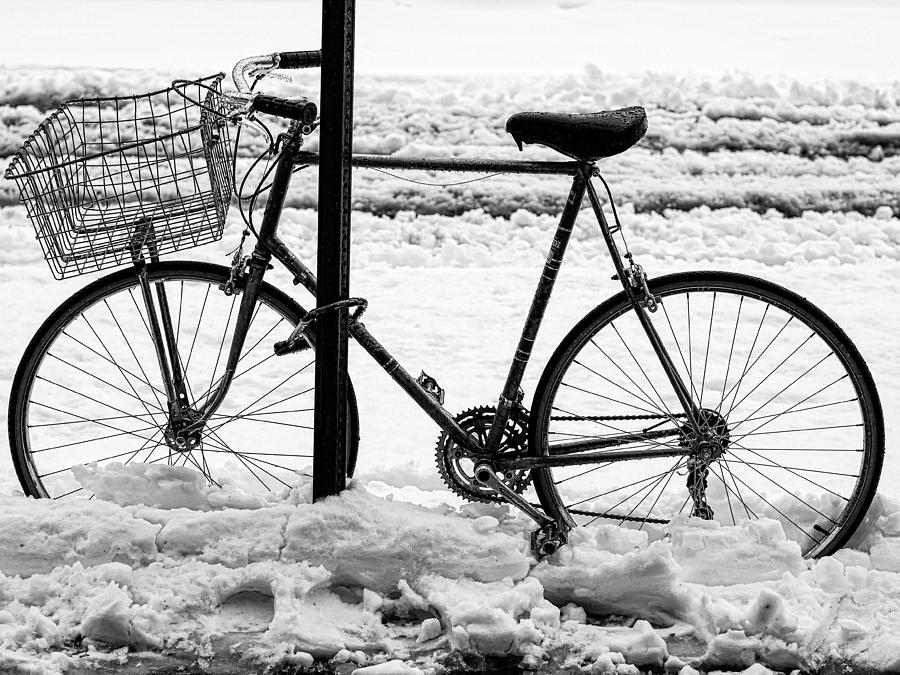 Snowy Bicycle Photograph by David Kay