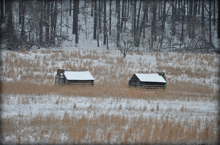 Snowy Cabins at Valley Forge Photograph by Bill Cannon
