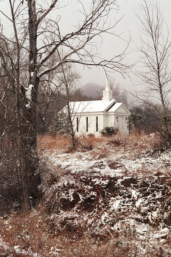 Snowy Chapel in the Wildwood Photograph by Teri Atkins Brown