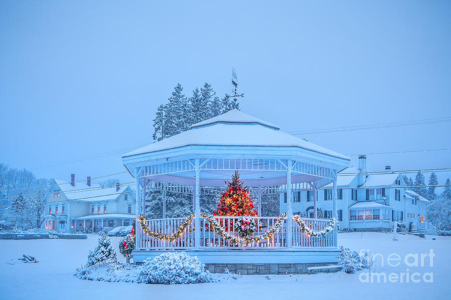Snowy Christmas Bandstand Photograph by Susan Cole Kelly