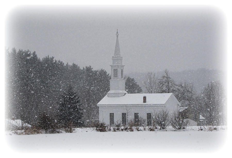 Snowy Church Photograph by Ann Bridges