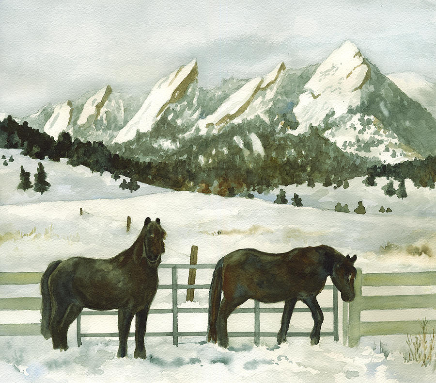 Snowy Day Painting by Anne Gifford