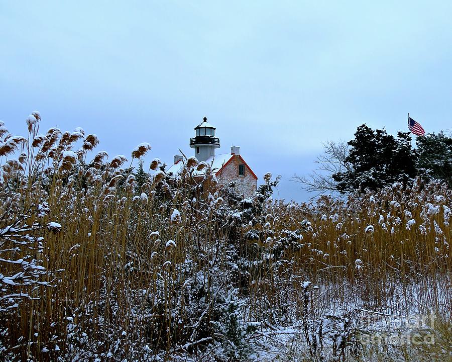 Snowy Day at East Point Light Photograph by Nancy Patterson