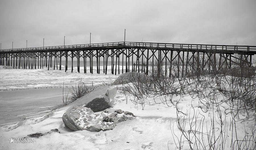 Snowy Day At The Beach Digital Art by Phil Mancuso