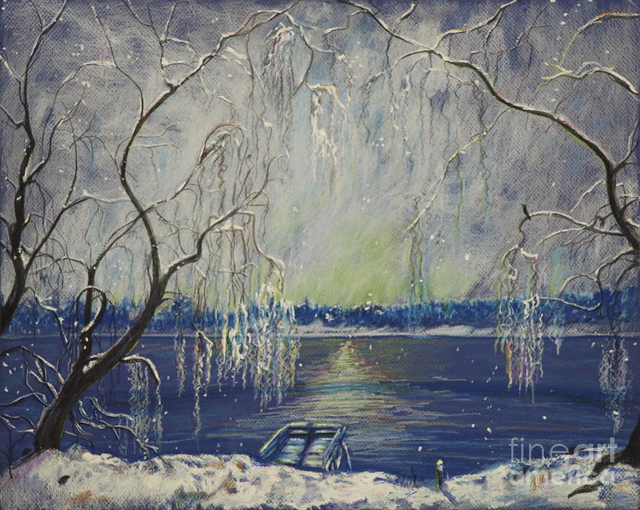 Snowy Day at the Lake Painting by Stefan Duncan