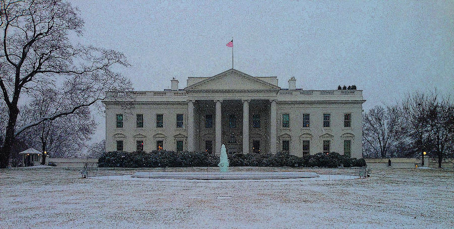 White House Photograph - Snowy Day at the White House by Estefan Gargost