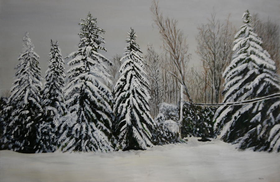 Snowy Day Painting by Betty-Anne McDonald