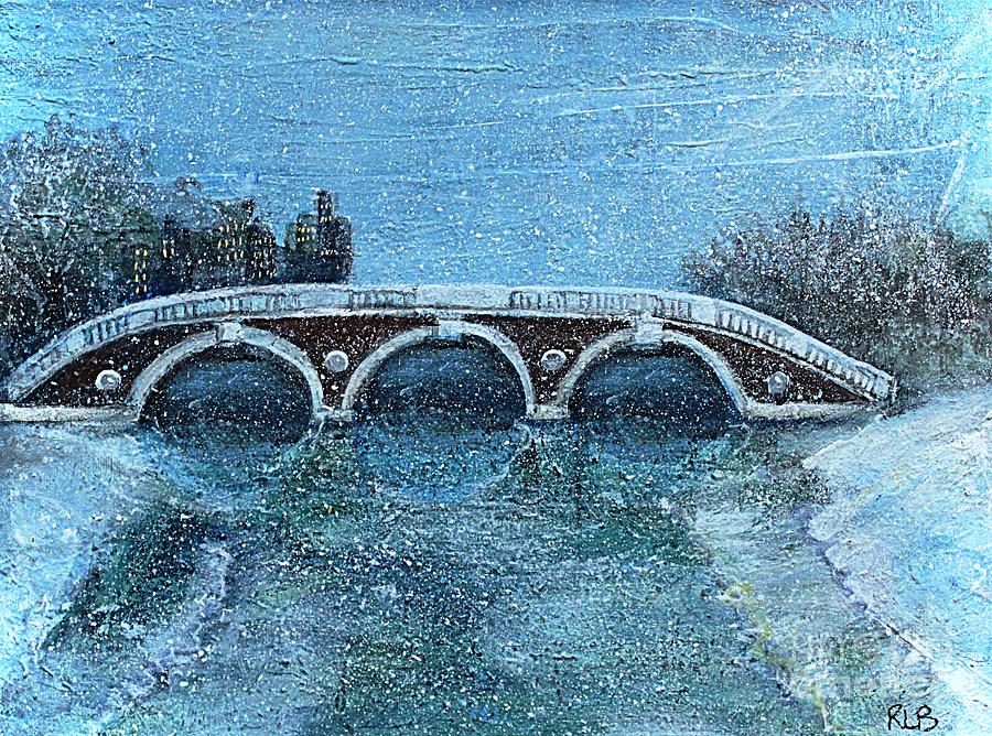 Snowy Day in Cambridge MA Painting by Rita Brown