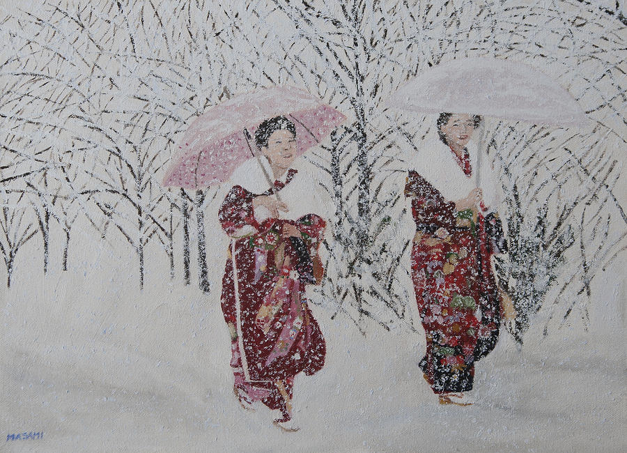 Snowy Day Painting by Masami Iida