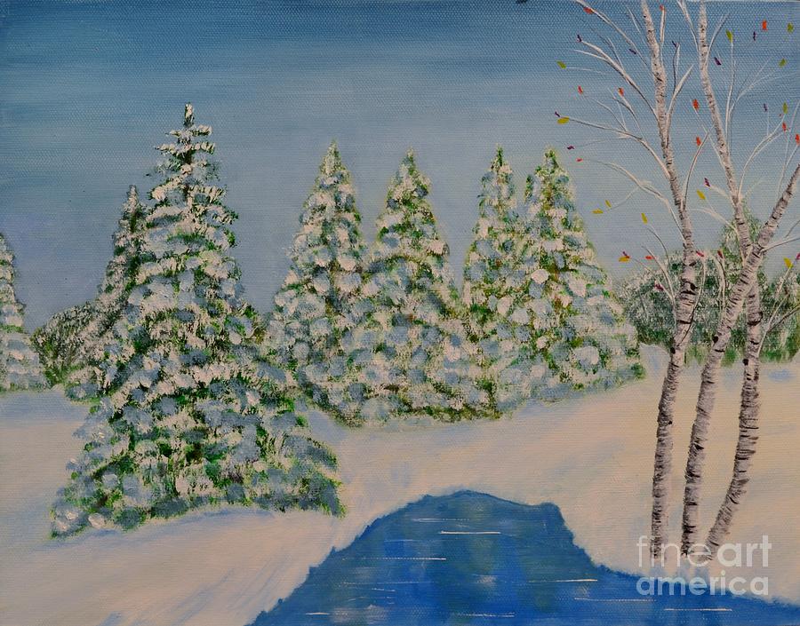 Snowy day Painting by Melvin Turner