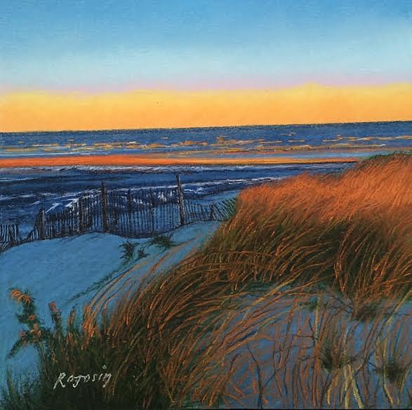 Landscape Painting - Snowy Dunes....Winters Sunrise by Harvey Rogosin