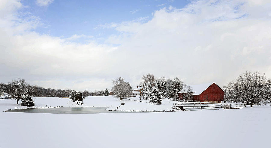 Snowy Farm Photograph by Kelley Nelson