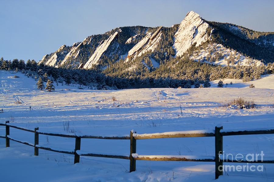 Winter Photograph - Snowy Flatirons by Harriet Peck Taylor