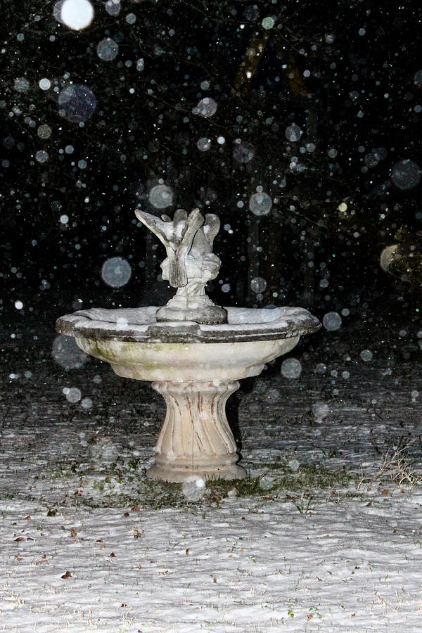 Nature Photograph - Snowy Fountain by Hannah Miller