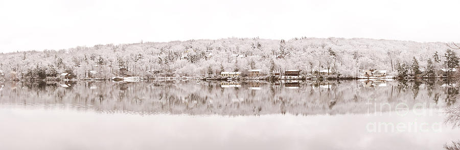 Winter Photograph - Snowy Lakescape by Chuck Spang