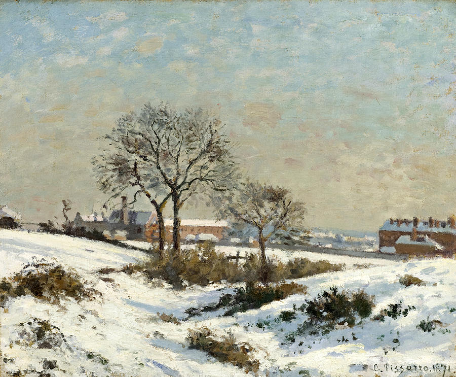 Snowy Landscape at South Norwood Painting by Camille Pissarro