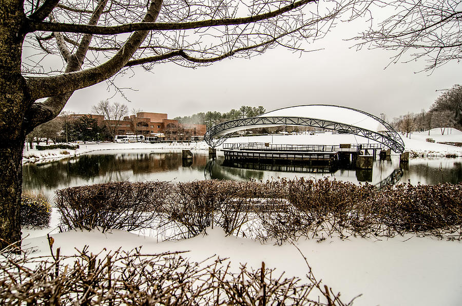 Charlotte Photograph - Snowy Landscape At Symphony Park Charlotte North Carolina by Alex Grichenko