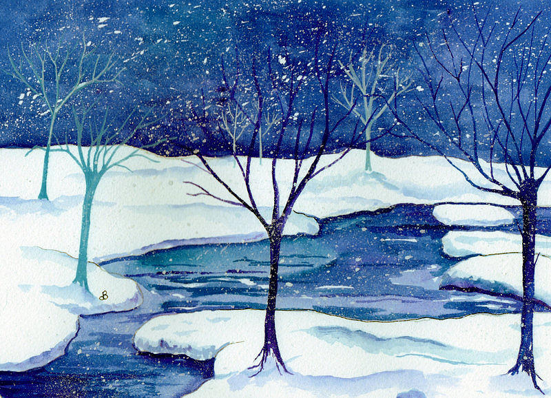 Snowy Moment Painting by Brenda Owen