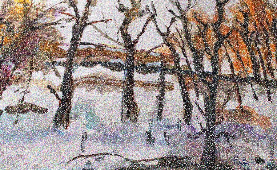 Snowy Morning in Waltham Painting by Rita Brown