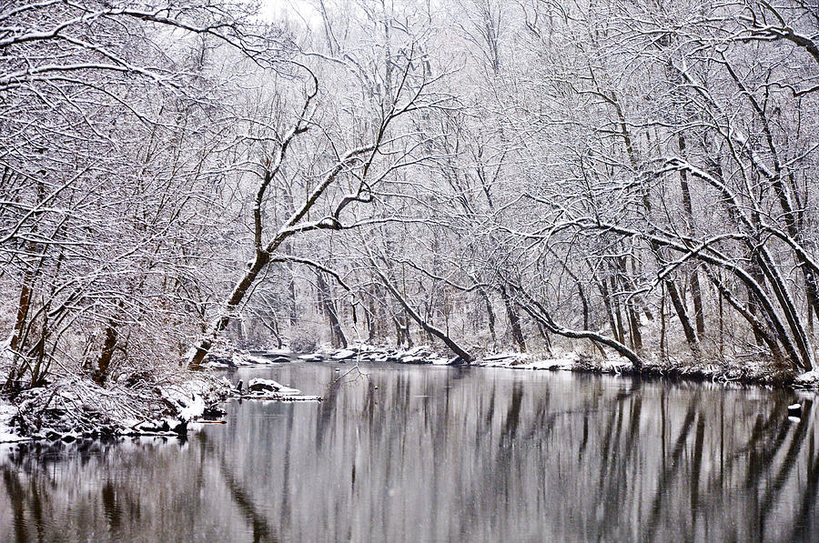 Snowy Morning on Wissahickon Creek Photograph by Bill Cannon