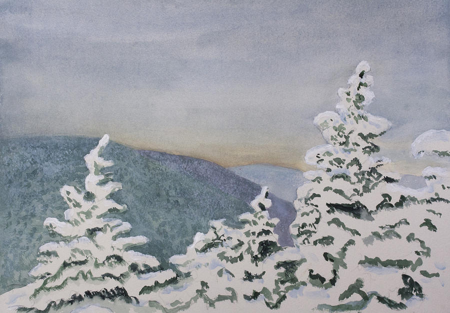 Snowy Mountains of NEK Painting by Donna Walsh