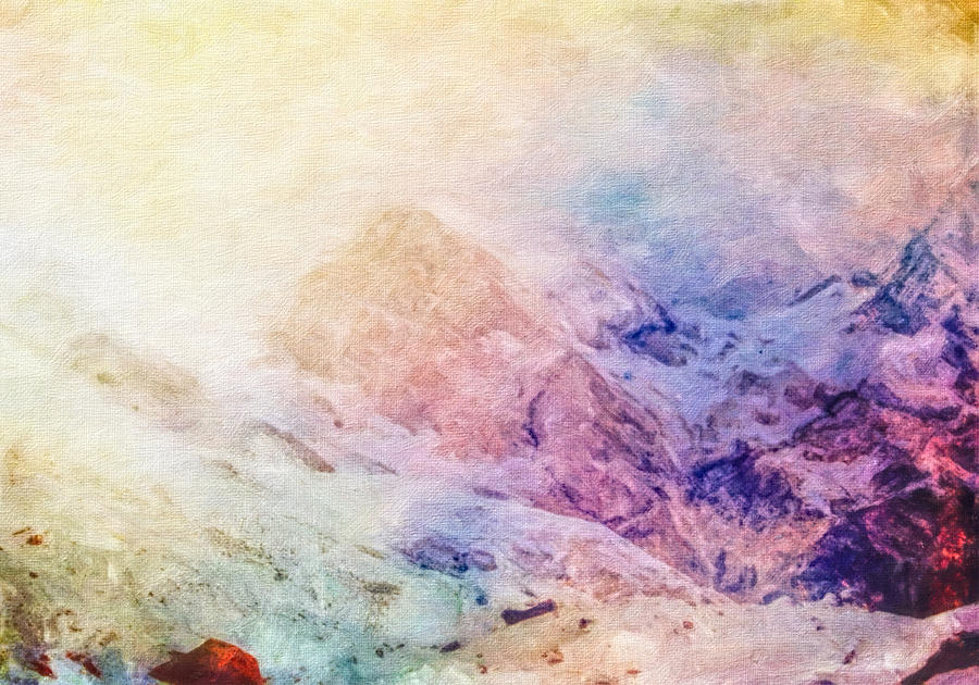 Snowy Mountains Digital Art by Rick Wicker