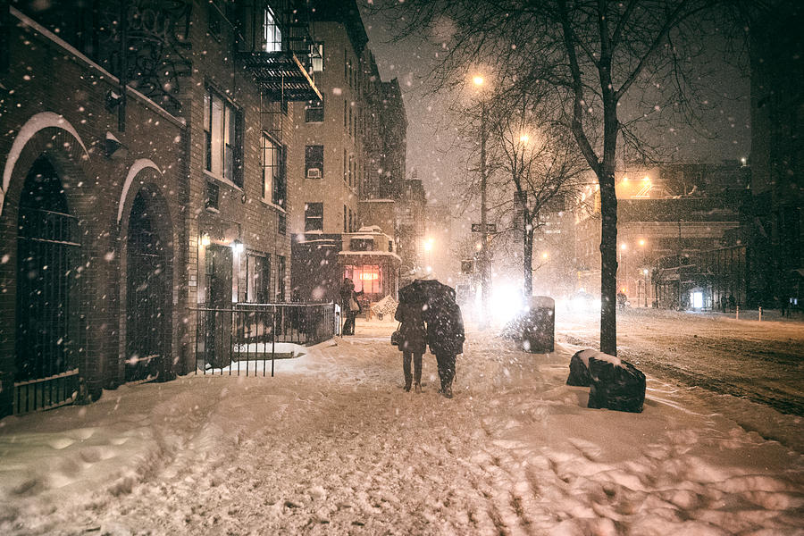 New York City Photograph - Snowy Night - Winter in New York City by Vivienne Gucwa
