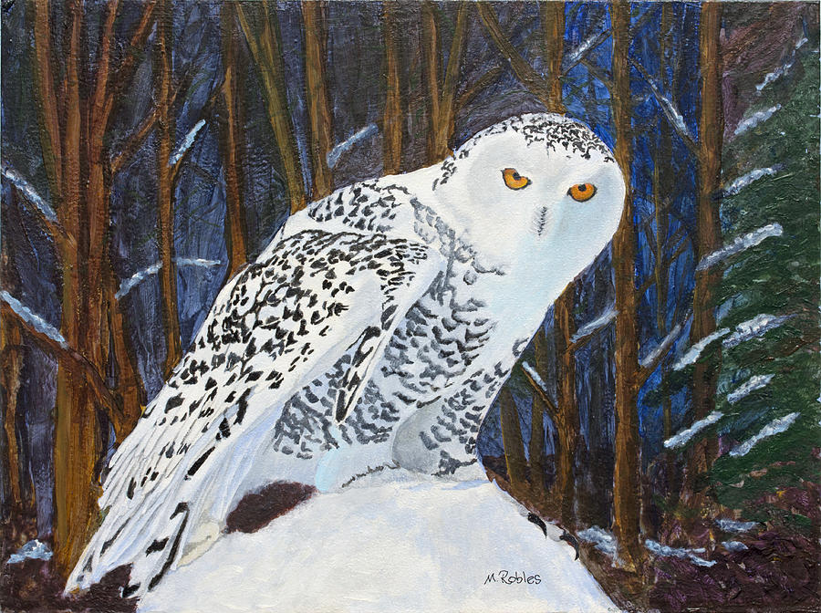 Snowy Owl Painting by Mike Robles