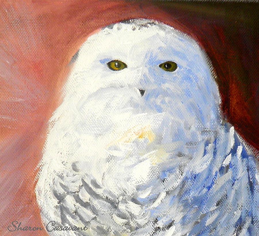 Snowy Owl Painting by Sharon Casavant