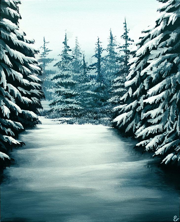 Snowy Path Painting by Erin Scott - Fine Art America