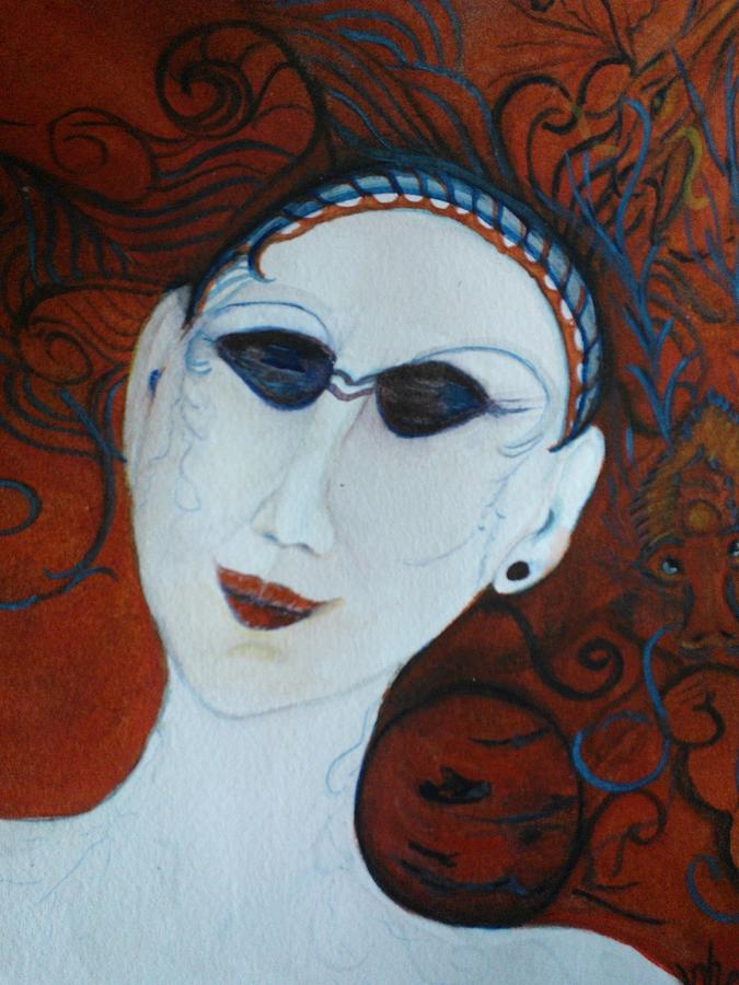 Sunglasses Painting - Snowy Pearl of Wisdom by Marian Hebert